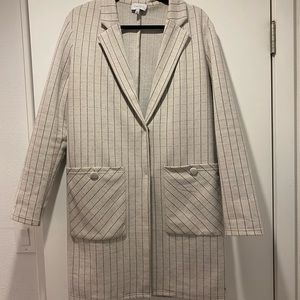 Anthropologie Windowpane Longline Jacket